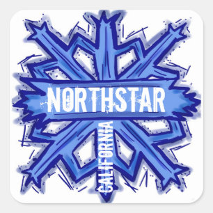 Northstar California snowflake artistieke stickers