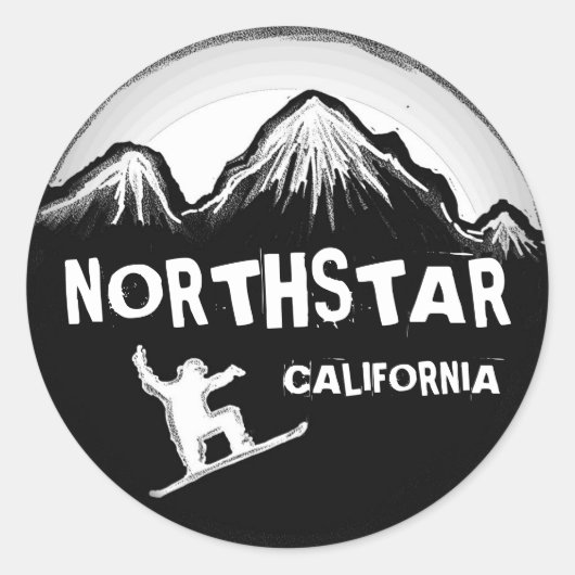 Northstar California wit zwart snowboard sticker (Voorkant)