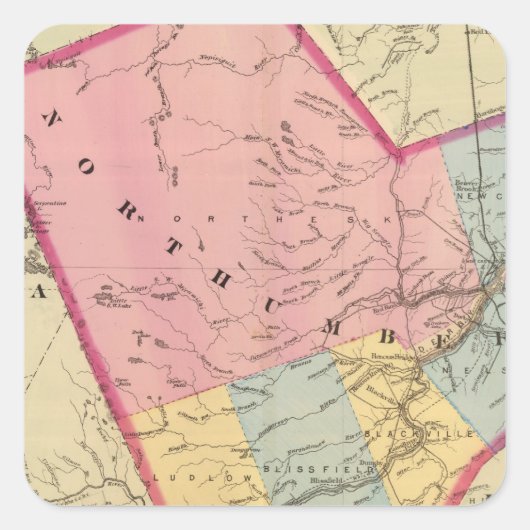 Northumberland Co., NB Vierkante Sticker (Voorkant)
