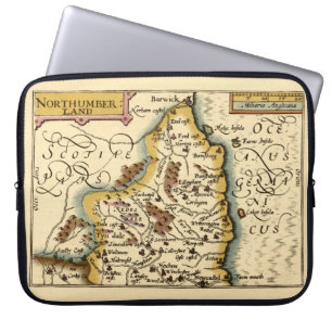 Northumberland County England Oude antiquarische k Laptop Sleeve