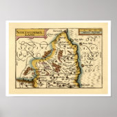 Northumberland County Map, Engeland Poster (Voorkant)