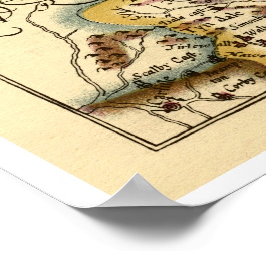 Northumberland County Map, Engeland Poster (Hoek)