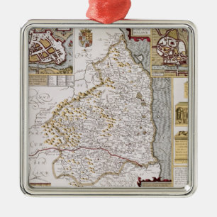 Northumberland, gegraveerd door Jodocus Hondius Metalen Ornament