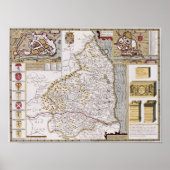Northumberland, gegraveerd door Jodocus Hondius Poster (Voorkant)