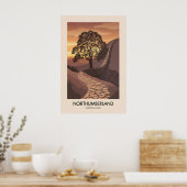 Northumberland Nationaal Park Moderne Reisposter Poster (Keuken)