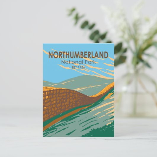 Northumberland National Park Hadrians Wall Engelan Briefkaart (Staand voorkant)