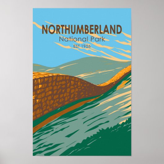 Northumberland National Park Hadrians Wall Engelan Poster (Voorkant)