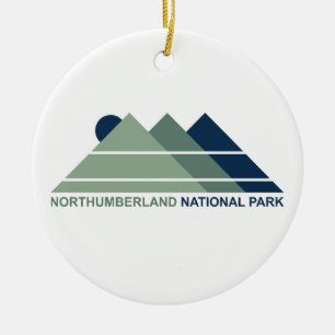 Northumberland National Park Mountain Zon Keramisch Ornament
