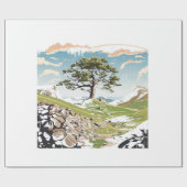 Northumberland National Park Sycamore Gap Tree Cadeaupapier (Vlak)