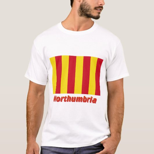 Northumbria Flag met naam T-shirt (Voorkant)