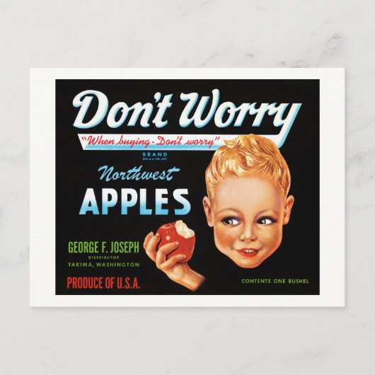 Northwest Apples Label teruggezet Briefkaart (Voorkant)