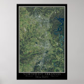 Northwest Arkansas Satellite Poster Map (Voorkant)