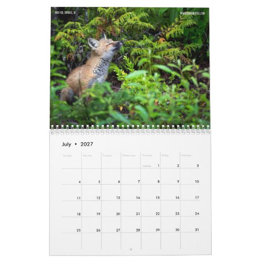 Northwest BC 12-maandelijkse kalender (Jul 2027)