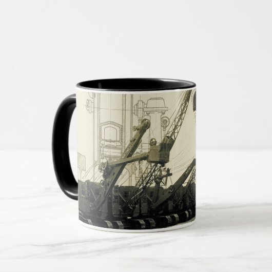 Northwest Crane and Shovel  met tekeningen Mok (Voorkant links)