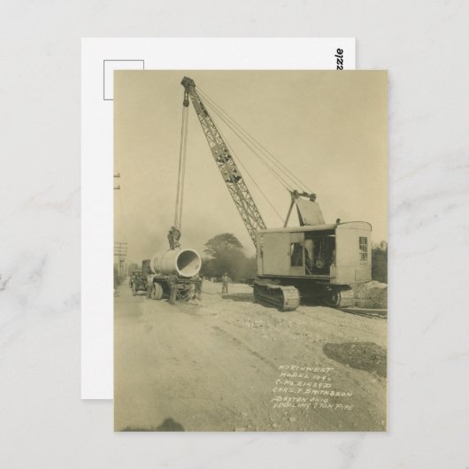 Northwest Crane and Shovel OPERATING ENGINEER 30 Briefkaart (Voorkant / Achterkant)