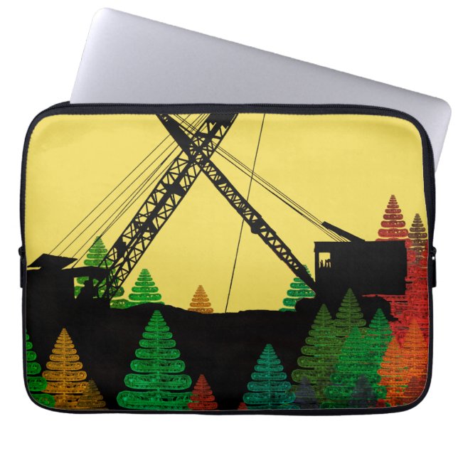 Northwest Crane and Shovel OPERING ENGINEER Laptop Sleeve (Voorkant)