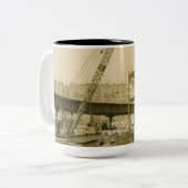 Northwest Crane and Shovel OPERING ENGINEER Tweekleurige Koffiemok (Voorkant links)