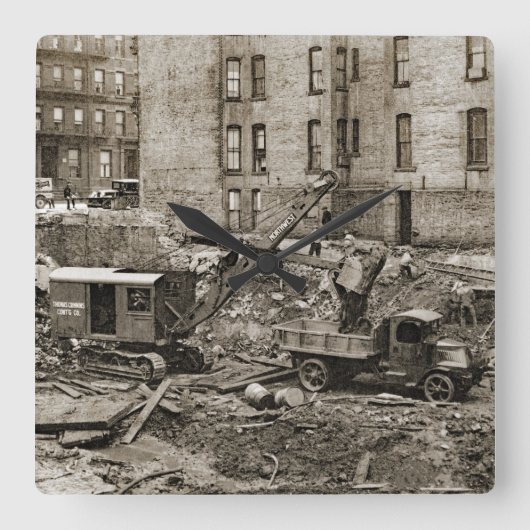 Northwest Crane and Shovel OPERING ENGINEER Vierkante Klok (Voorkant)