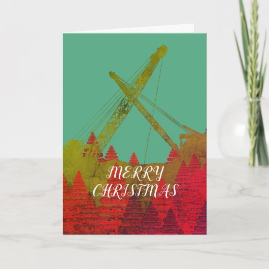 Northwest Crane Operating Engineer ART CHRISTMAS Feestdagen Kaart (Voorkant)