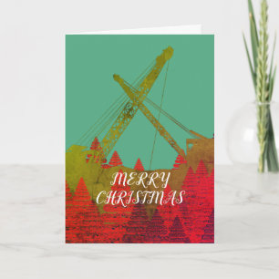 Northwest Crane Operating Engineer ART CHRISTMAS Feestdagen Kaart