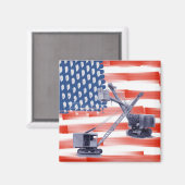 Northwest Crane Operator en Shovel American Flag Magneet (Voorkant / Achterkant)