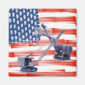 Northwest Crane Operator en Shovel American Flag Magneet (Voorkant)
