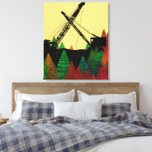 Northwest Crawler Crane n Track Fantasy Art Canvas Afdruk (Insitu (Slaapkamer))