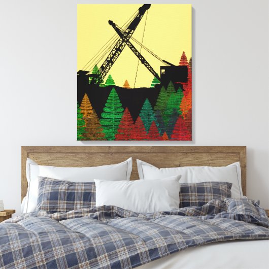 Northwest Crawler Crane n Track Fantasy Art Canvas Afdruk (Insitu (Slaapkamer))