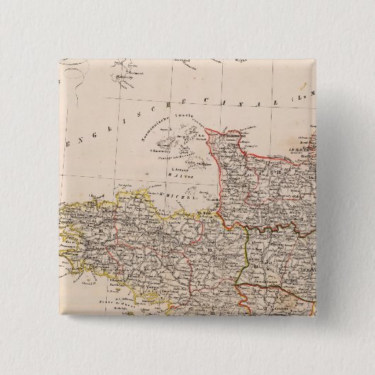 Northwest France Vierkante Button 5,1 Cm (Voorkant)
