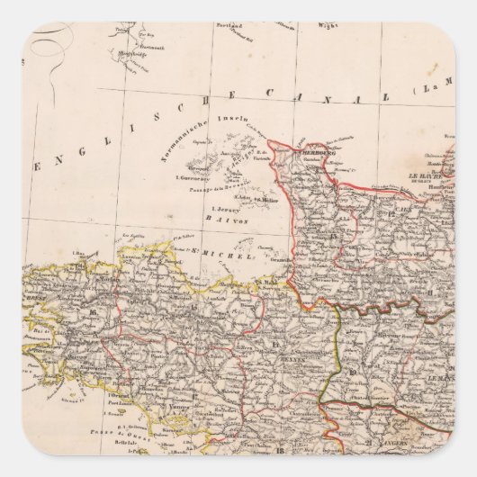 Northwest France Vierkante Sticker (Voorkant)