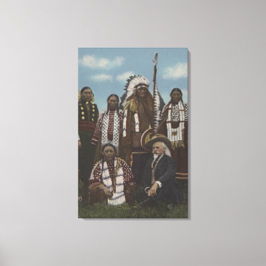 Northwest Indians - Buffalo Bill, Sitting Bull Canvas Afdruk (Voorkant)
