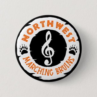 Northwest marching bruins band muzieknoot ronde button 5,7 cm
