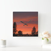 Northwest Sunset Wall Clock Vierkante Klok (Huis)