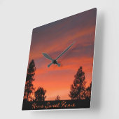 Northwest Sunset Wall Clock Vierkante Klok (Hoek)