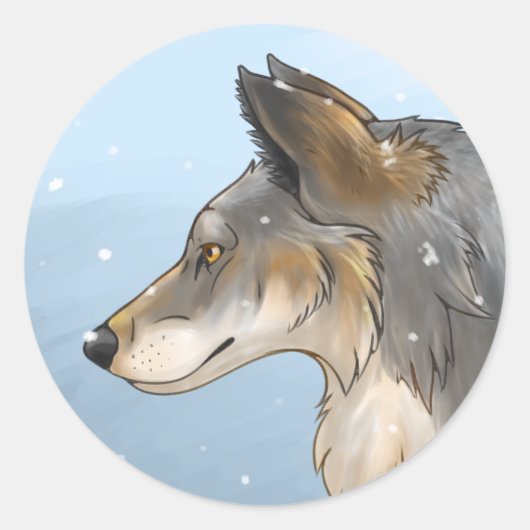 Northwestern Wolf Ronde Sticker (Voorkant)