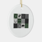 Northwood Adventure Patchwork - grijs en groen Keramisch Ornament (Rechts)