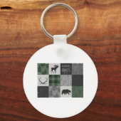 Northwood Adventure Patchwork - grijs en groen Sleutelhanger (Voorkant)