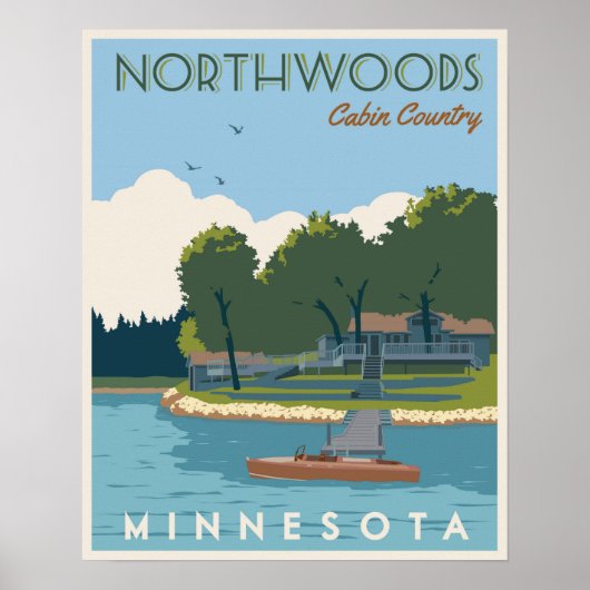 Northwood Cabin Land Poster (Voorkant)