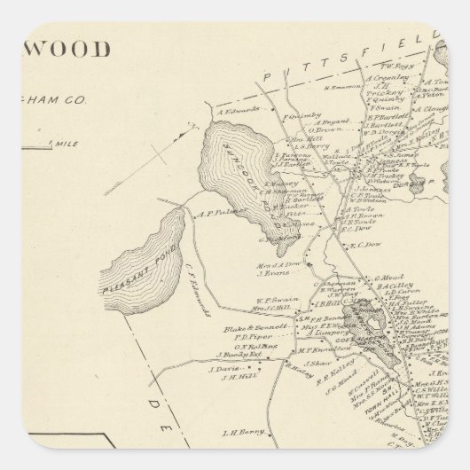 Northwood, Rockingham Co. Vierkante Sticker (Voorkant)