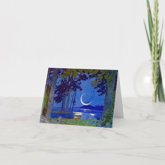 Northwoods Moon Blank Invitation Note Card (Voorkant)