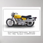 Norton Commando 750s Scrambler Motorcycle - A3 Poster (Voorkant)