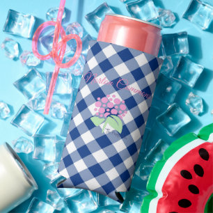Norton commons blauwe gingham coozie