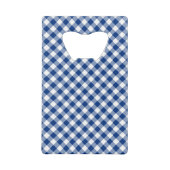 Norton commons blauwe gingham flesopener creditkaart flessenopener (Achterkant)