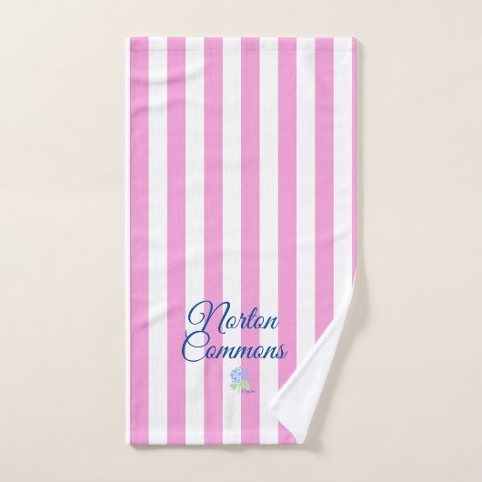 Norton commons handdoek roze streep (Handdoek)
