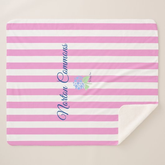 Norton Commons sherpa deken roze streep (Voorkant (horizontaal))