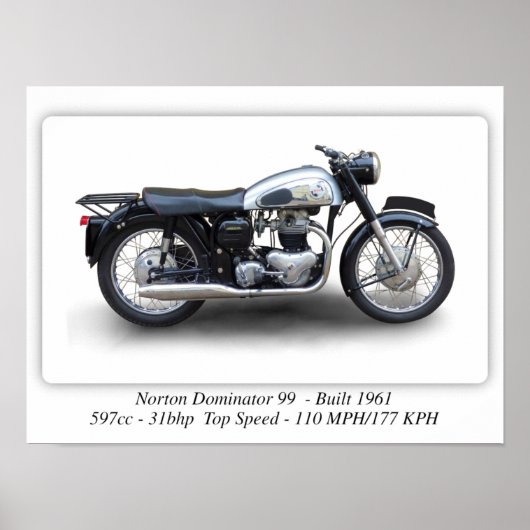 Norton Dominator 99-motorfiets - A3 Poster (Voorkant)