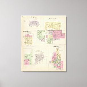 Norton, Lenora, Almena, Densmore, Almelo, Kansas Canvas Afdruk