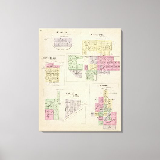 Norton, Lenora, Almena, Densmore, Almelo, Kansas Canvas Afdruk (Voorkant)