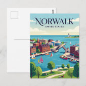 Norwalk Connecticut Briefkaart (Voorkant / Achterkant)