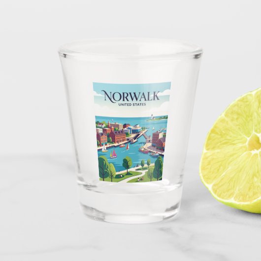 Norwalk Connecticut Shot Glas (Voorkant)